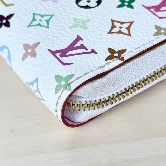 LOUIS VUITTON MONOGRAM MULTICOLOR ZIPPY COIN PURSE WALLET WHITE - Picture 8 of 15